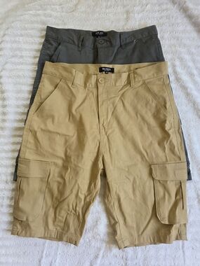 Men's Blu Rock Tan & Gray Cargo Shorts - Casual Utility Style